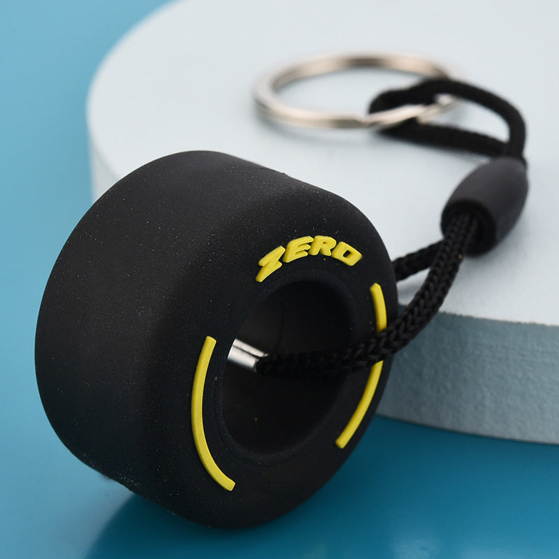 Wholesale PVCSoft Rubber Tires Creative Car Key Fob
